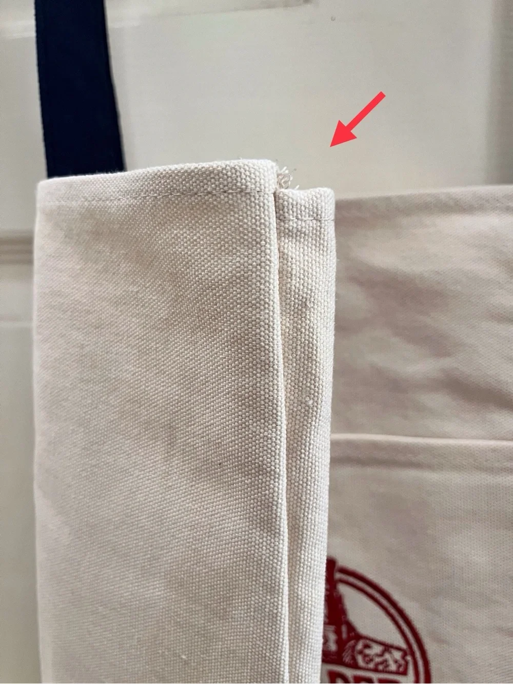 Navy & White/Cream Canvas Reusable Tote/Market Bag